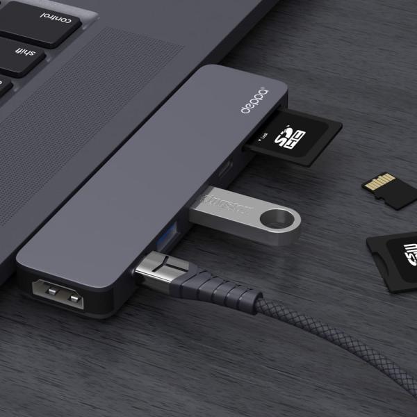 USB-C адаптер Deppa для MacBook 7в1 (73122) Серебро