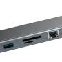 Переходник Baseus для MacBook HUB Enjoyment Series (Type-C to USB3.0+HDMI+SD/MMC+TF/Micro+LAN+VGA+PD+AUX) (CATSX-F0G) Deep Grey, тёмно-серый