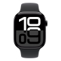Apple Watch Series 10, 46 мм корпус из алюминия цвета «Jet Black», ремешок Sport Band размера M/L цвета «Black»
