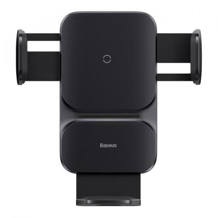 Автомобильный держатель с функцией беспроводной зарядки Baseus Wisdom Auto Alignment Car Mount Wireless Charger (QI 15W) Air Outlet Base (CGZX000001) Черный