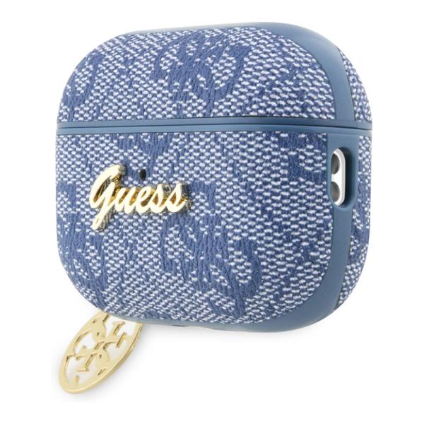 Чехол для Airpods Pro 2 Guess PU leather 4G with metal logo and Heart charm (GUAP2G4GSMB) Синий