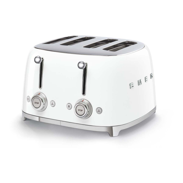 Тостер на 4 ломтика SMEG 50s style (TSF03WHEU) Белый