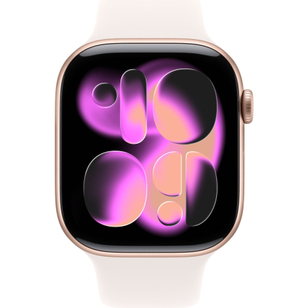 Apple Watch Series 11, 46 мм корпус из алюминия цвета «Rose Gold», ремешок Sport Band размера M/L цвета «Light Blush»
