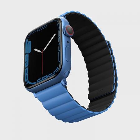 Ремешок для Apple Watch 41/40/38 mm UNIQ Revix Reversible Magnetic (41MM-REVBLUBLK) Синий/Чёрный