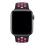 Ремешок для Apple Watch 42/44 mm Nike+ Silicone Sport Band Чёрно-розовый