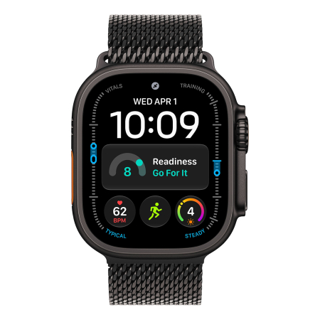 Apple Watch Ultra 4, 49 мм корпус из титана цвета «Black», ремешок Titanium Milanese Loop цвета «Black» размера M